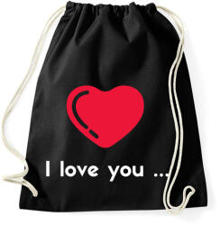 printfashion I love you. . - Sportzsák, Tornazsák - Fekete (2183321)