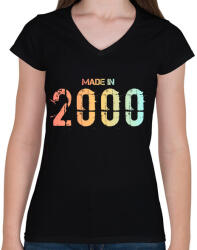 printfashion 2000 - Női V-nyakú póló - Fekete (6231537)