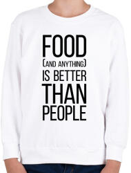 printfashion Food is better than people - Gyerek pulóver - Fehér (7033832)
