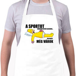 printfashion A sportot sohasem késő elkezdeni. . . - Kötény - Fehér (4906861)
