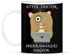 printfashion Attól tartok, munkamániás vagyok - Bögre - Fekete (14164483)
