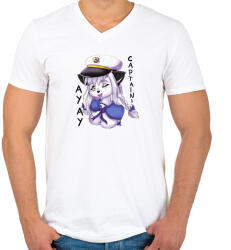 printfashion Matróz blúzban - Férfi V-nyakú póló - Fehér (10080321)