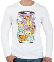 printfashion Cicák üvegben - Férfi hosszú ujjú póló - Fehér (13366800)