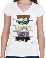 printfashion Death Note - Szemek - Női V-nyakú póló - Fehér (6566824)