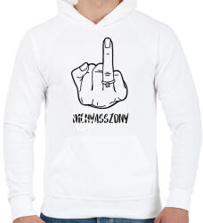 printfashion Menyasszony VS. Asszony - vicces póló minta lánybúcsúra a menyasszonynak - Férfi kapucnis pulóver - Fehér (13173948)