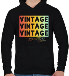 printfashion VINTAGE limited edition - Férfi kapucnis pulóver - Fekete (4058626)