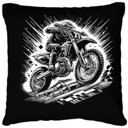 printfashion motocross - Párnahuzat, Díszpárnahuzat - Fekete (16734882)