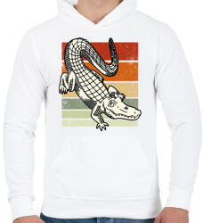 printfashion Krokodil - Férfi kapucnis pulóver - Fehér (14124974)