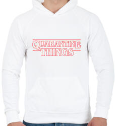 printfashion quarantine things - Férfi kapucnis pulóver - Fehér (2891863)