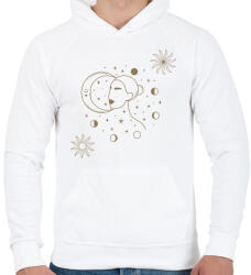 printfashion Mystic girl in space - Férfi kapucnis pulóver - Fehér (6274241)