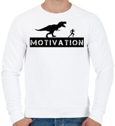 printfashion Dinosaur motivation - Férfi pulóver - Fehér (13696229)