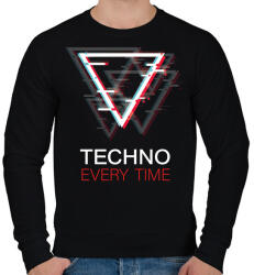 printfashion Techno - Every time - Férfi pulóver - Fekete (6579706)