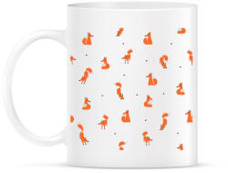 printfashion Winter foxes pattern man - Bögre - Fehér (788814)