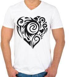 printfashion Maori szív1 - Férfi V-nyakú póló - Fehér (4983885)