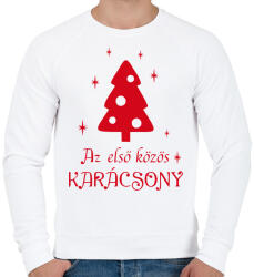 printfashion Első közös karácsony - Férfi pulóver - Fehér (1135009)