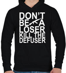 printfashion Kill The Defuser! - Férfi kapucnis pulóver - Fekete (2858388)