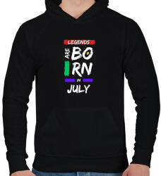 printfashion Legends are born in july - Férfi kapucnis pulóver - Fekete (14662899)