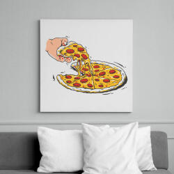 printfashion Pizza - Vászonkép - Fehér (14014673)