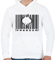 printfashion Freedom - Férfi kapucnis pulóver - Fehér (12576869)