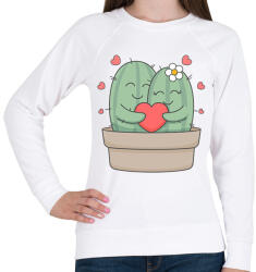 printfashion Szerelmes kaktusz - Női pulóver - Fehér (11880807)