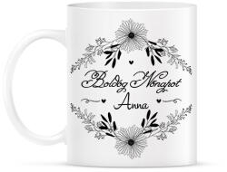 printfashion Boldog nőnapot - Névvel - Bögre - Fehér (12641167)
