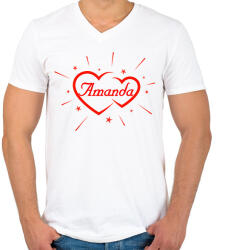printfashion Amanda - Férfi V-nyakú póló - Fehér (11770168)