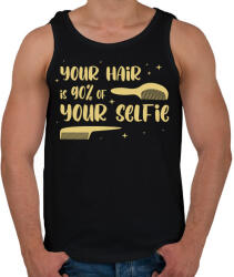 printfashion You hair is 90% of your slefie - Férfi atléta - Fekete (7312577)