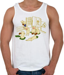 printfashion Cat drinking party - Férfi atléta - Fehér (10591409)