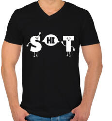 printfashion HI - Férfi V-nyakú póló - Fekete (260767)
