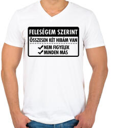 printfashion Csak két hibám van. . . - Férfi V-nyakú póló - Fehér (3622028)