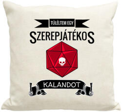 printfashion Túléltem egy Szerepjátékos Kalandot (fekete) - Párnahuzat, Díszpárnahuzat - Lenvászon (2645556)