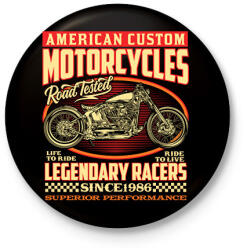 printfashion american motorcycle - Kitűző, hűtőmágnes - Fekete (13723094)
