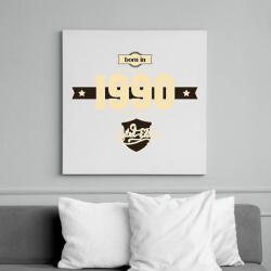 printfashion born-in-1990-cream-choco - Vászonkép - Fehér (6623291)