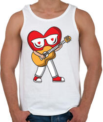 printfashion Gitáros szív - Férfi atléta - Fehér (2182437)