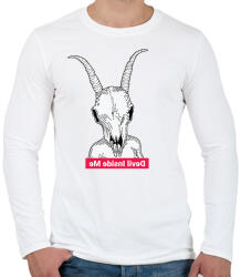 printfashion Devil inside me (tükörben olvasható felirat) - Férfi hosszú ujjú póló - Fehér (2327450)