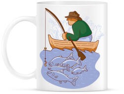 printfashion Horgász - Bögre - Fehér (13875331)