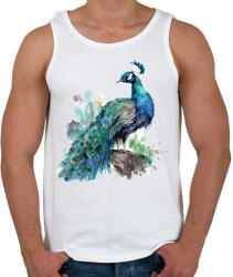 printfashion páva - Férfi atléta - Fehér (16726794)