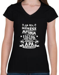 printfashion Méhész apuka - Női V-nyakú póló - Fekete (1638388)