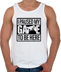 printfashion Megállítottam a játékom, hogy itt legyek - Férfi atléta - Fehér (14943004)