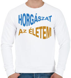 printfashion Horgászat az életem - halformában - Férfi pulóver - Fehér (6283170)