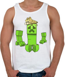 printfashion Minecraft creeper - Férfi atléta - Fehér (1594408)
