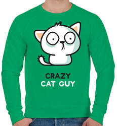 printfashion Cat guy - Férfi pulóver - Zöld (2532732)