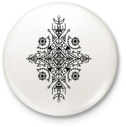 printfashion Absztrakt tribal minta - Kitűző, hűtőmágnes - Fehér (4752431)