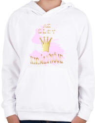 printfashion Az élet királynője - Gyerek kapucnis pulóver - Fehér (16096086)