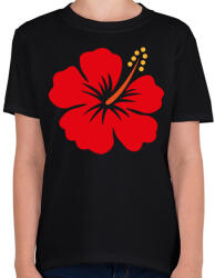printfashion Hibiscus - Gyerek póló - Fekete (1278378)