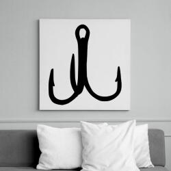 printfashion triple fishing hooks - Vászonkép - Fehér (6634150)