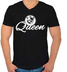 printfashion BMW QUEEN - Férfi V-nyakú póló - Fekete (2200217)