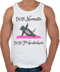 printfashion 50% NAMASTE 50% F#CK OUTTA HERE - Férfi atléta - Fehér (2466818)