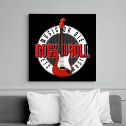 printfashion Rock and roll - Vászonkép - Fekete (14226961)