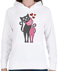 printfashion Catslove - Női kapucnis pulóver - Fehér (2210240)